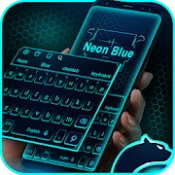 Neon Blue Cheetah Keyboard Theme‏ APK